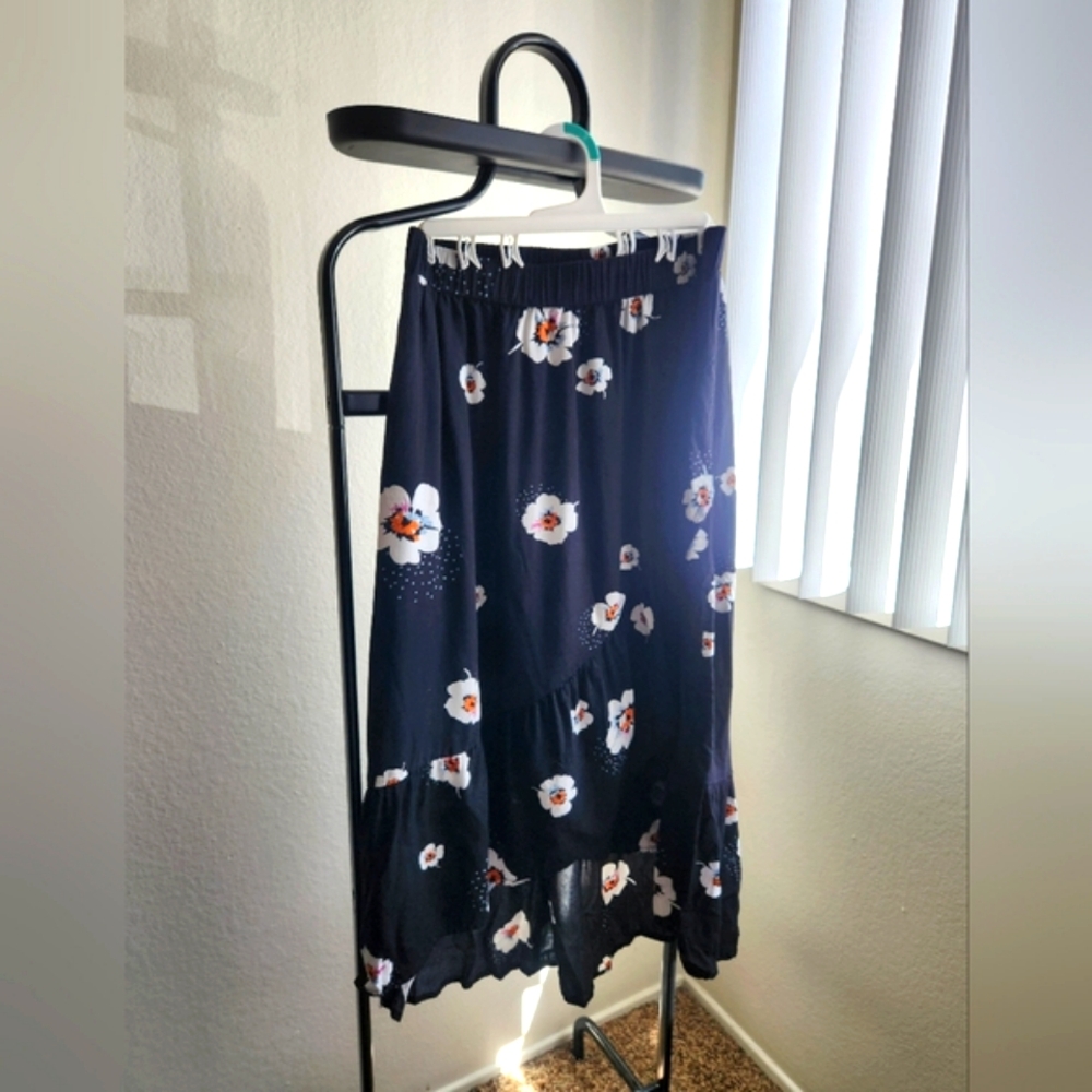 Floral Black Skirt